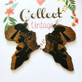 RisingMoon New Arrival Ethnic Jewelry Black African Map Earrings Round Afro Woman Queen Painted Wood Earrings