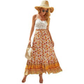 New Summer Women's Dress Women's High Waist Printed Button Split Skirt