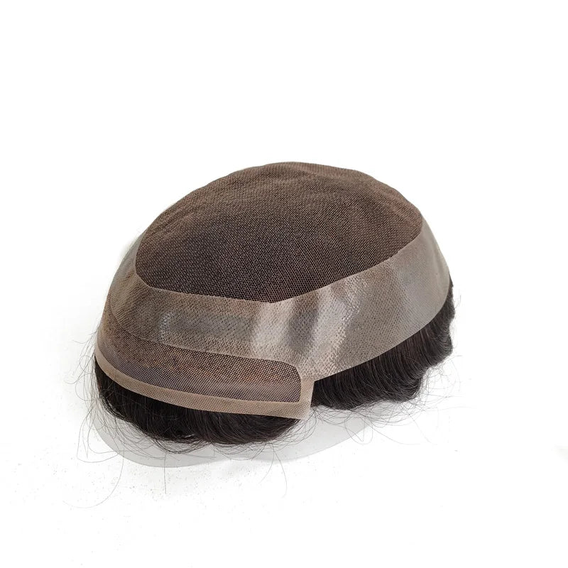 Wholesale Price HD Lace Base Natural Human Hair Men Toupee With Bleached Knots