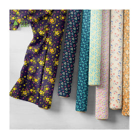 Textile Colorful Floral Customized Printed Plain Breathable Lightweight Woven 100% Cotton Poplin Fabric for Dresses Shirts Girls