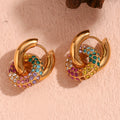 Dreamshow Colorful Y2k Jewelry Crystal Rhinestone Drop Earrings 18k Gold Plated Stainless Steel Jewelry