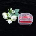 Factory Supply Jewelry Box Transparent Acrylic Double Ring Gift Boxes Diamond Packing Jewelry Box