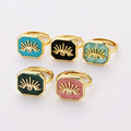 ZG0462 Fashion Jewelry Ring Natural Gemstone Eyes Adjustable Ring for Women
