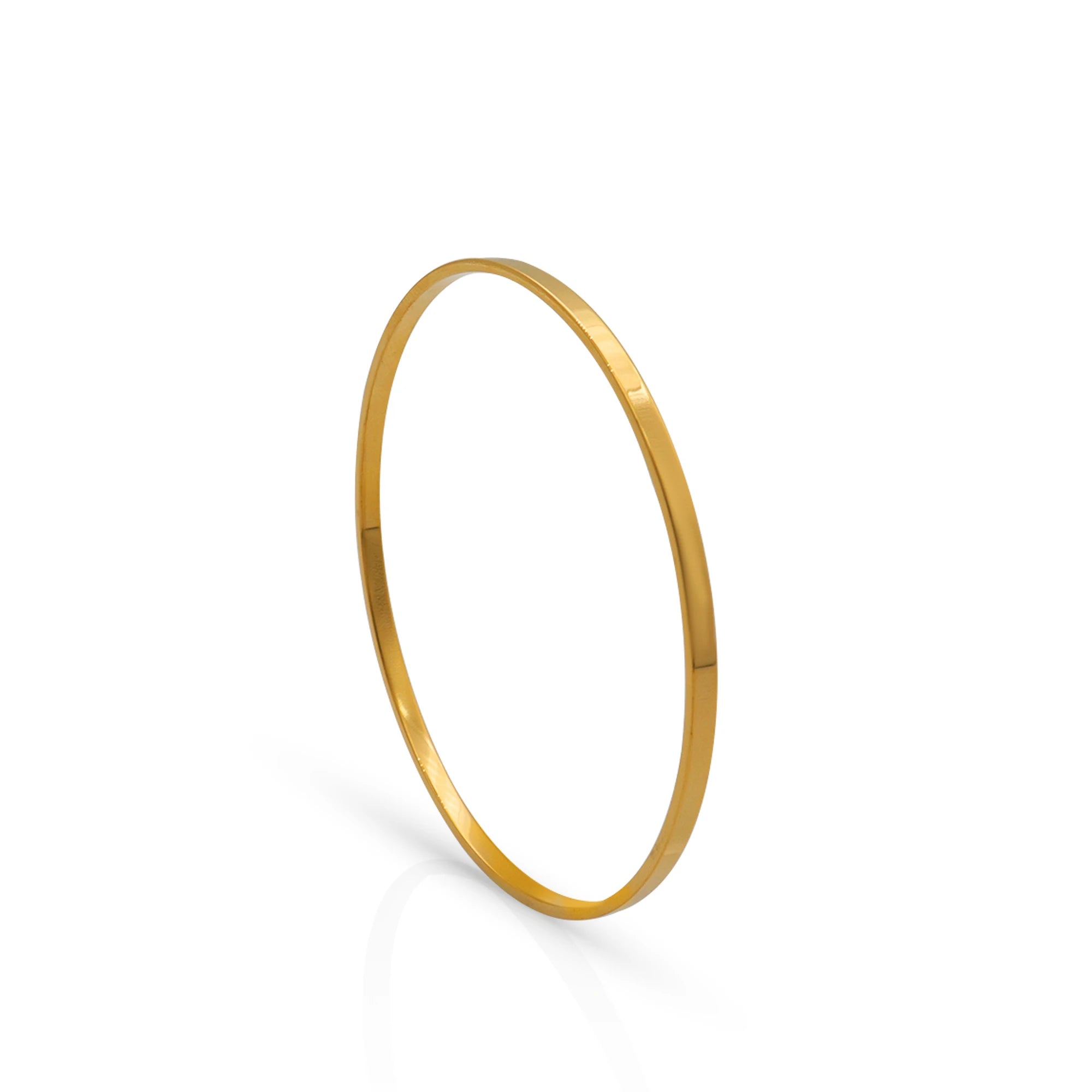 Chris April in Stock Fashion Design 316L Stainless Steel PVD Gold Plated Women Glossy Bangle Bracelet
