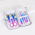7/10/12/15 Piece in 1 Rainbow Color Stainless Manicure Pedicure Set Nail Case for Men Women