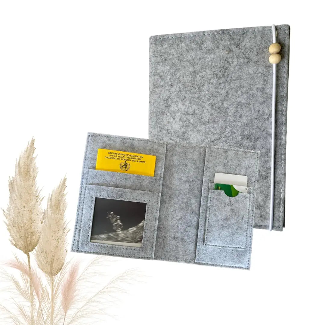 Bulk New Arrivals Pregnancy Gift Cute Grey Moms Organizer Mutterpass Customise Maternity Notebook Felt Passport Covers