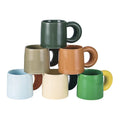 Customized Creative Nordic Style Cute Multi Color Matching Coffee Cup Ceramic Fat Handle Mug