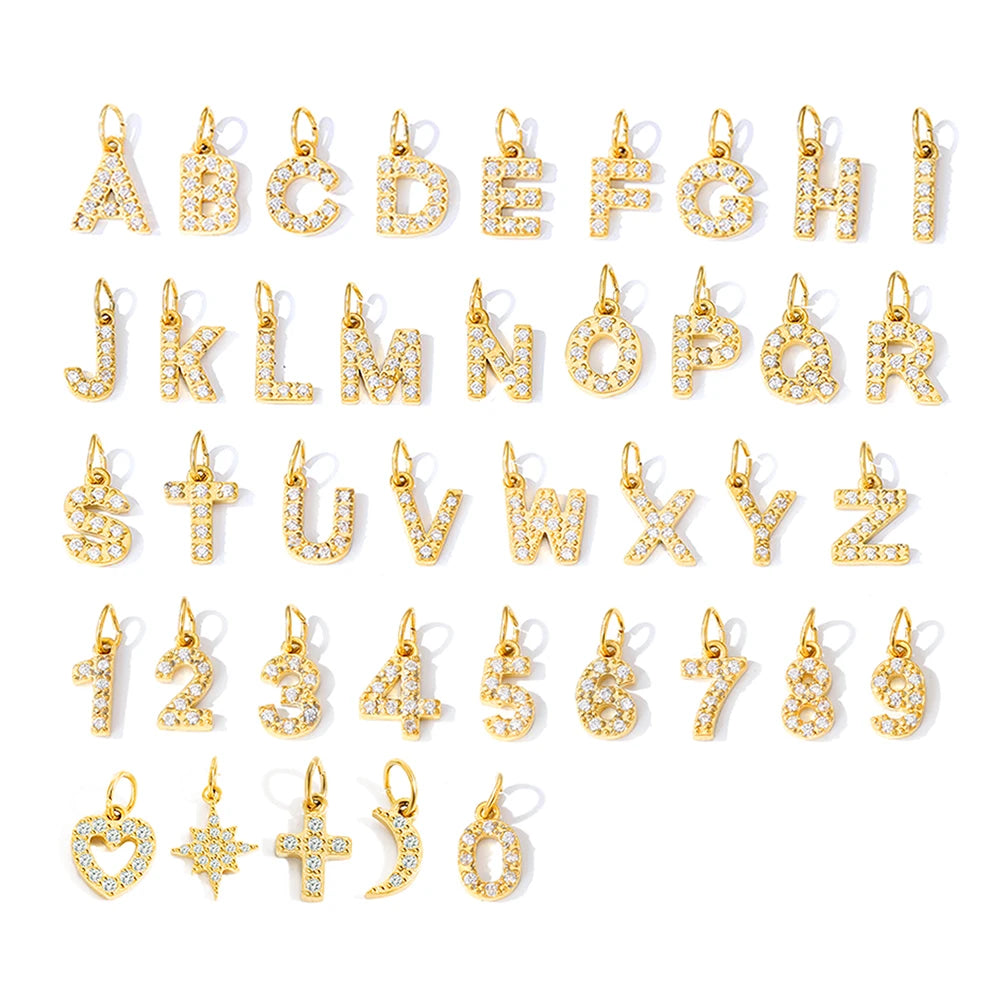 EManco Customizable Name Diamond Alphabet Pendant for Women Stainless Steel DIY for Necklace Bracelet Anniversary Gift Children