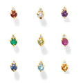Gemnel Custom 925 Silver 18k Gold Plated Multi Gemstone Birthstone Stud Earrings