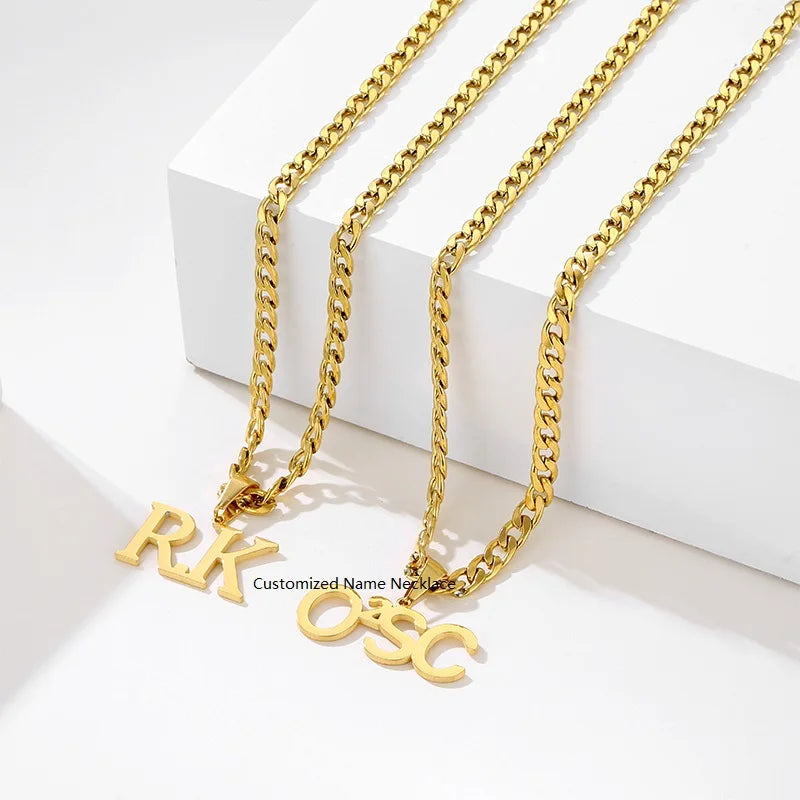 Wholesale Fashion 18k Gold-Plated C Letter Zircon Pendant Stainless Steel Jewelry Set
