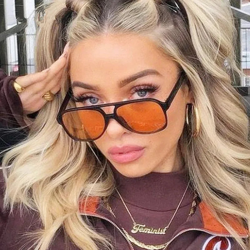 Hot Selling Retro Men Women Yellow Lens Pilot Sunglasses UV400 Driving Glasses Oversized Polarized Sunglasses Women