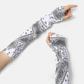 UV Cooling Sports Sun Protection Paisley  Ice Silk Sleeves Hand Cover Long Gloves Bandana Arm Sleeves
