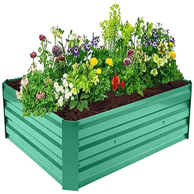 2025  8inches  Tall New Iron Raised Garden Bed Raised Planter Steel Large Vegetable Flower Bed for Flower Vegetables Planting