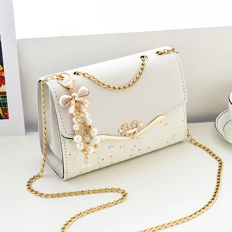 Womens PU Leather Shoulder Bag Ladies Shoulder Flap Handbag Crossbody Bag Fashion Tote Bag Mobile Phone Sequin Single HOOK&LOOP