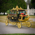 Electric 4 Wheels Wedding Vintage Golden Royal Horse Carriage for 1-3 Person