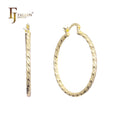 FJ Fallon Fashion Jewelry 14K Gold Hoop Earrings Plated in 14K Gold Brass Based