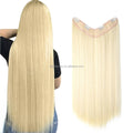 Factory Wholesale 24 Inch Long V-Shaped Half Wig Clip Straight Synthetic Hair Extensions High Temperature Fiber Single Weft