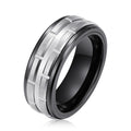 Retail Jewelry Tungsten Carbide Rings Men Two Tone Tungsten Black Silver Ring Fashion Jewelry Combined Rings