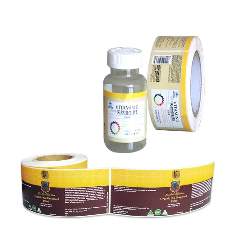 Glossy Waterproof 10ml Hologram Food Vial Labels Adhesive Sticker Labels CMYK Offset Printed