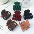 MIO Wholesale 4.5cm Flocking Small Shark Clip Winter Velvet Pumpkin Hair Clip Fashion Matte Mini Plastic Hair Claw Clip Women