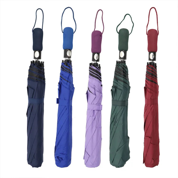 Factory Supply Black Coating Business Rainy and Sunny Super Large Folding Golf Umbrella