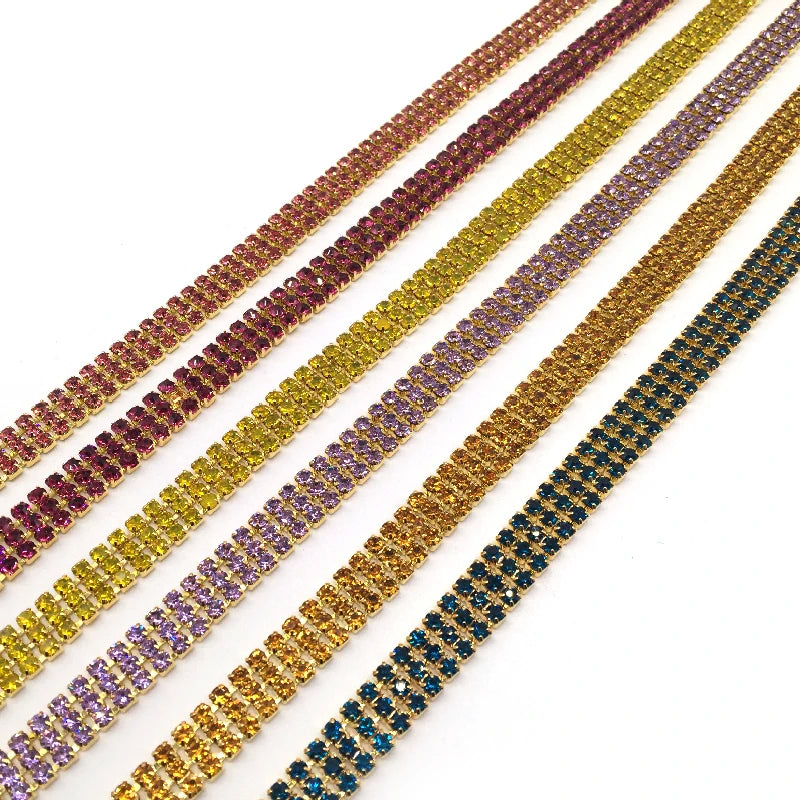 Rhinestone Chain Trims Close Strass Rhinestone Jewelry Cup Chain Diamond Claw Chain for Clothes Crafts Decoration