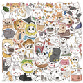 62Pcs Originality Cartoon Kitty Stickers Decorative Label for Luggage Laptop Guitar Notebook Skateboard PVC Waterproof Sticker