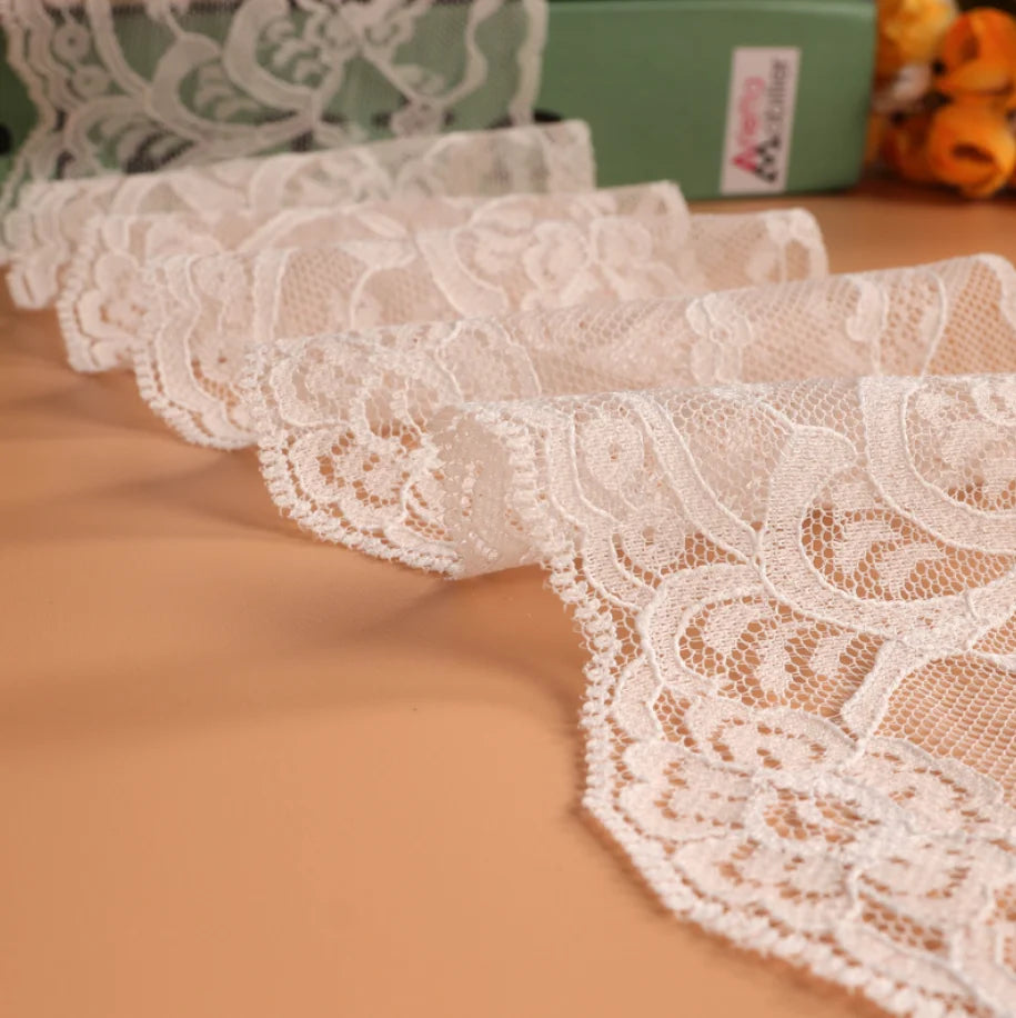 Wholesale Teal N66 Eco-Friendly Full Nylon French Lace Fabric for Dresses & Home Textiles-Knitted Multiple Styles