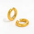 2021 Trendy Earring 18K Gold Plated Chunky Hollow Cuff Earrings for Women Stainless Steel Earrings Wholesale