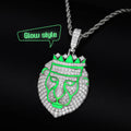 Glow in the Dark Series Hiphop Jewelry Gift 925 Sterling Silver VVS Moissanite Diamond Iced Out Lion King Pendant Necklace
