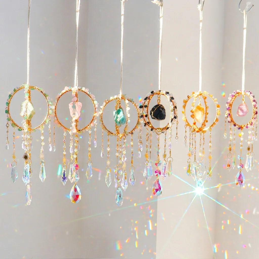 Wholesale  Hot Selling  Crystal Sun Catcher Round Cage Suncatcher Amethyst  Suncatcher Super Handcrafts Home Decor