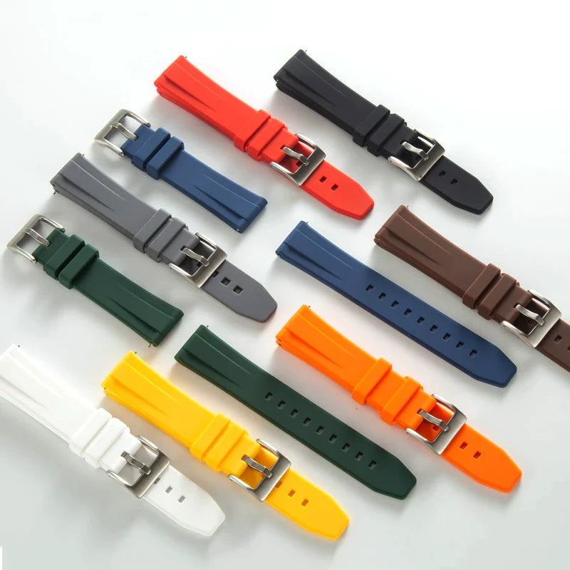 Multiple Colors in Stock Adjustable Silicone Watch Band Rubber Wristband Quick Release Watch Strap 18mm 19mm 20mm 21mm 22mm