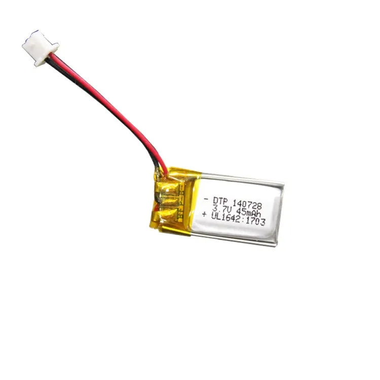 Mini Small Rechargeable Lithium Battery DTP 140728 3.7V 45mAh Li-polymer Battery with UL Certification