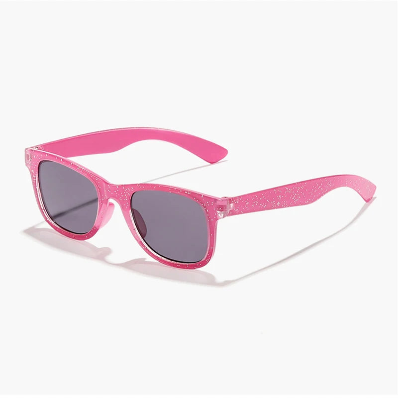 New Children Square Sunglasses Girls Fashion Glitter Sequins UV400 PC