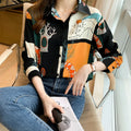 5301# Spring Summer Harajuku Streetwear Women Blouses Long Sleeve Shirt Camisas Femininas Female Tops Printing Shirt