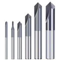 LISCA Tungsten Carbide Drill Bit 2 Edge 90 Degree Straight Groove Chamfering Cutter Black Coated End Milling Cutter Drill Bit