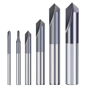 LISCA Tungsten Carbide Drill Bit 2 Edge 90 Degree Straight Groove Chamfering Cutter Black Coated End Milling Cutter Drill Bit
