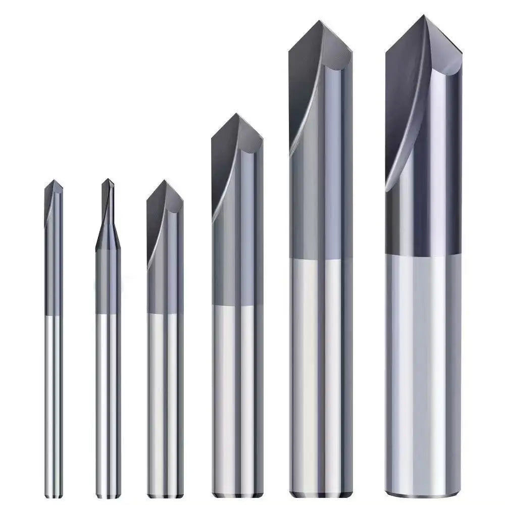 LISCA Tungsten Carbide Drill Bit 2 Edge 90 Degree Straight Groove Chamfering Cutter Black Coated End Milling Cutter Drill Bit