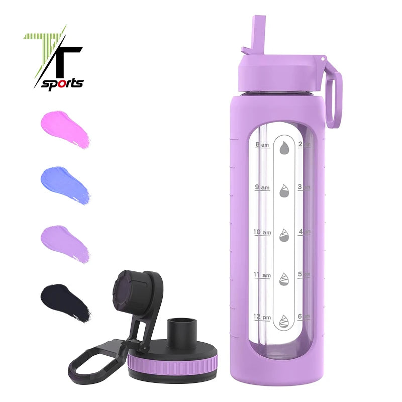 Non-Toxic BPA Free Eco-Friendly Best 32oz Large Sports Water Bottle With Flow Flip Top Leak Proof Lid / One Click Open