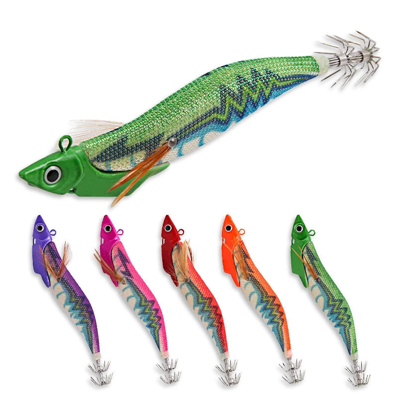 2025 New Saltwater Wooden Shrimp 13.4cm/38.5g 5 Colors Bionic Shrimp Skin Luminous Fishing Bait with Octopus Hook