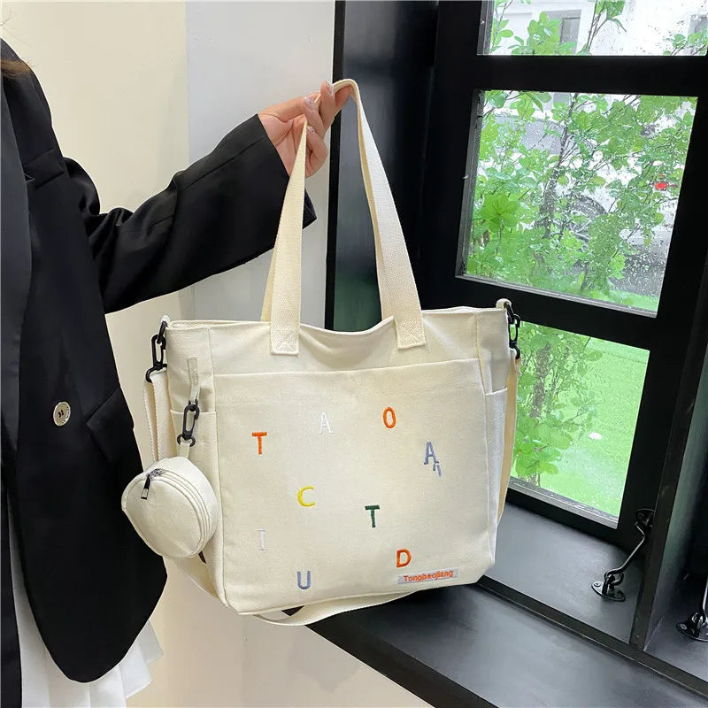 Promotional Reusable Plain Custom Logo Stylish Simple Cotton Bag Canvas Tote Bag
