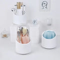Andeya 360 Rotatable White Cosmetic Tools Organizer Visible Makeup Storage Box for Desk Made of Plastic