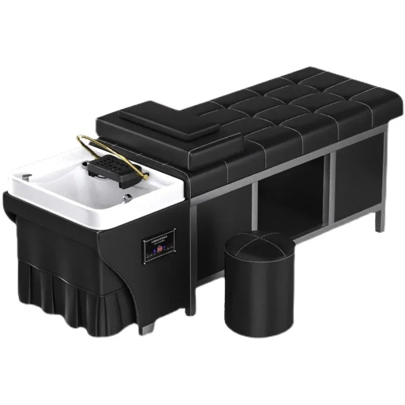 Beauty Salon Shampoo Head Spa Bed Backwash Unit Sink Station Washing Hair Shampoo Bed Bowls Sink and Chairs