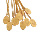 Wholesale Custom 18k Gold Pvd Plated Stainless Steel Irregular Oval Birth Month Flower Pendant Necklace Jewelry