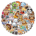 50pcs/bag Waterproof Cartoon Animal Stickers Custom PVC Vinyl Die Cut Decorative Dog Cat Sticker for Kid Journal Wall Home Decor