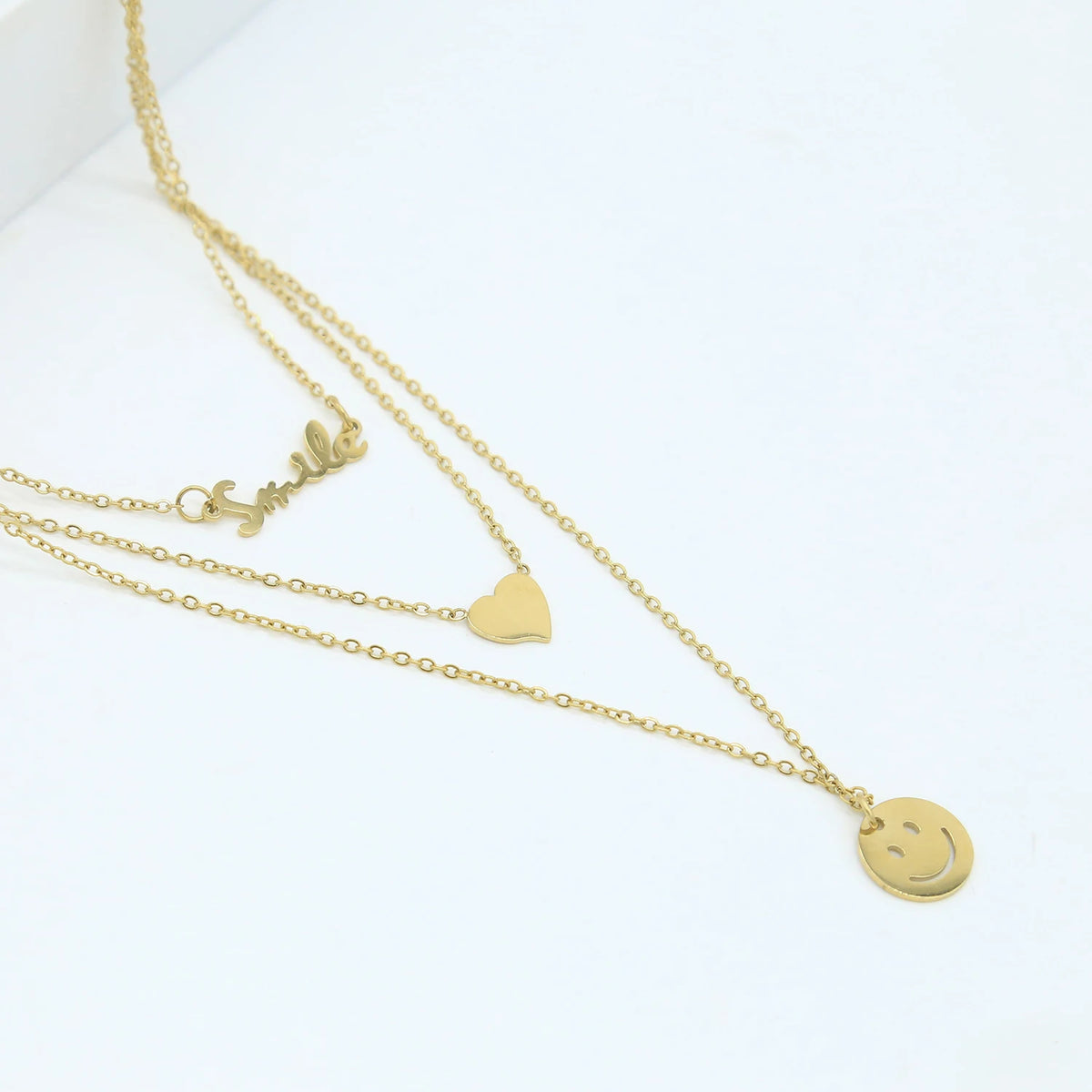 Dream Fashion High Quality Brass Multi-Layer Statement Necklace Heart-Shaped Snake Curb Chain for Weddings Gifts Hip-Hop Style