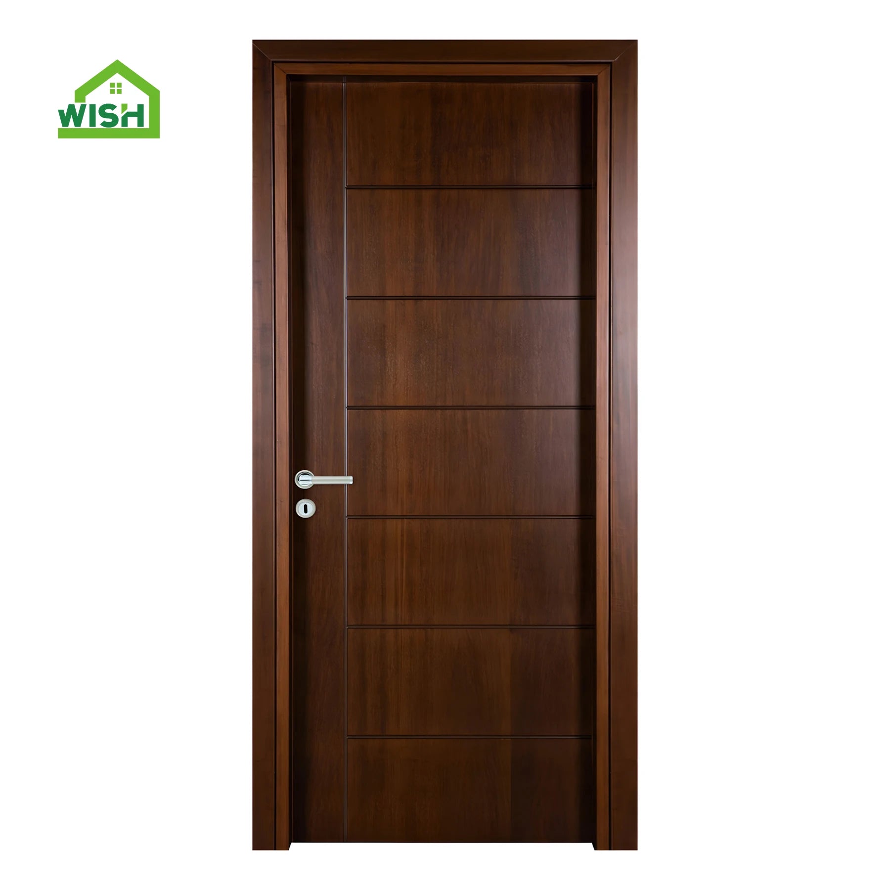 Modern Designed Internal MDF Wooden Door Simple Swing Flush Panel for Interior Bedroom Apartment Finished for Home Renovations