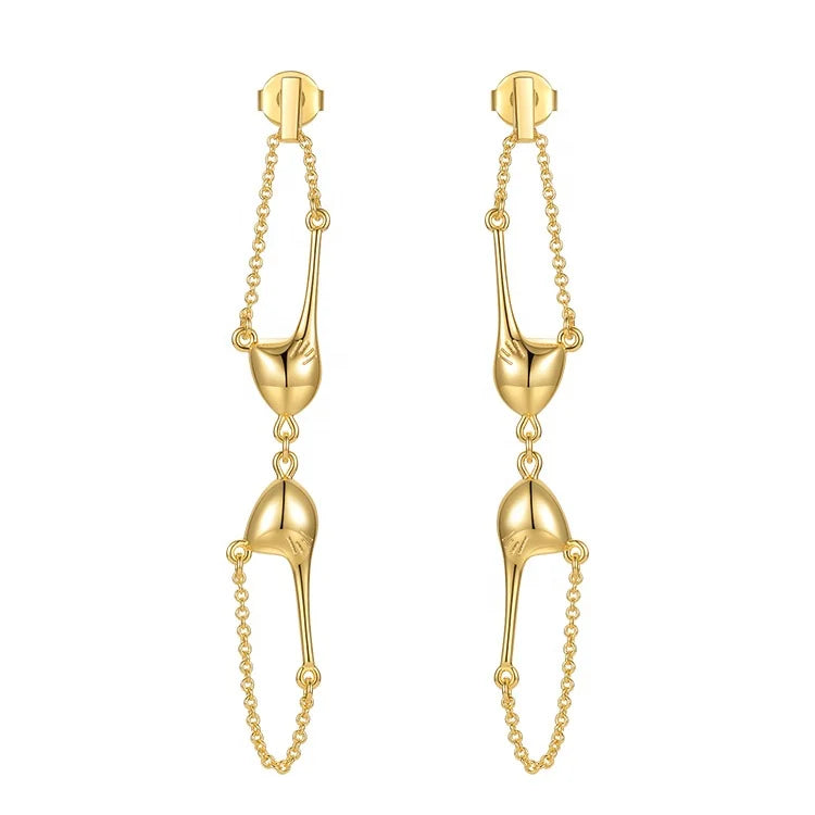 Fashion Wholesale 18K Gold Plated Brass Jewelry Eardrop Bra Shape Design for Women Party Accessories Earrings E211257