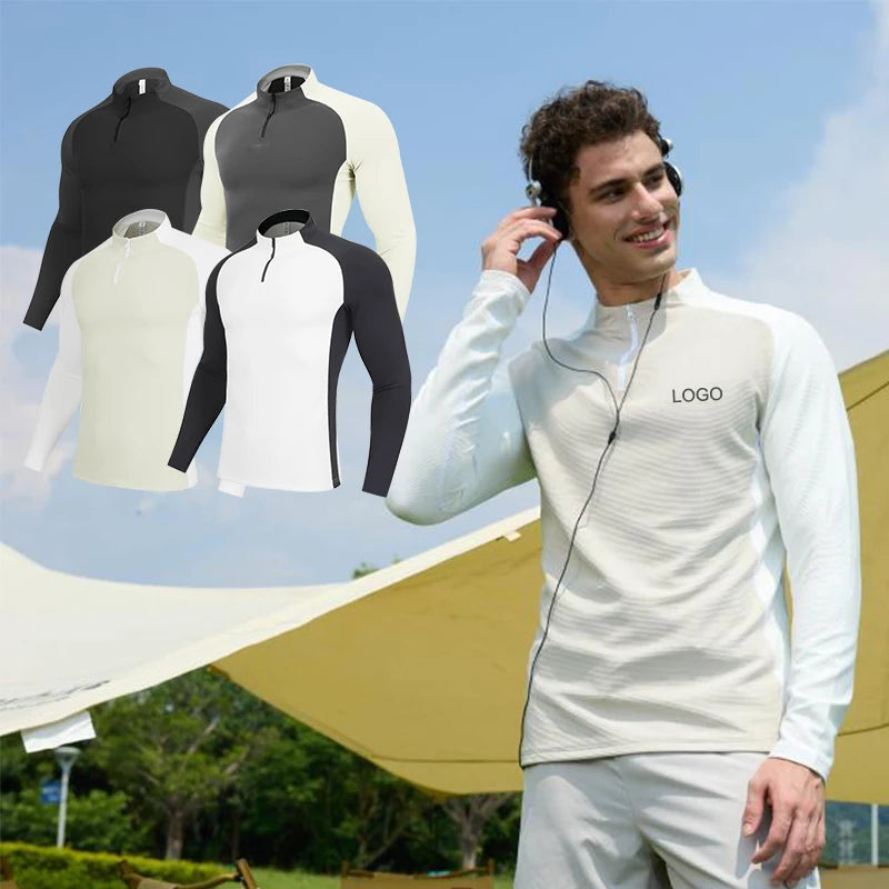 Custom Printed Logo Cycling Clothing Men Women Long-Sleeved Quick-Drying T-Shirt Autumn Outdoor Sports Warm Tops Training Wear