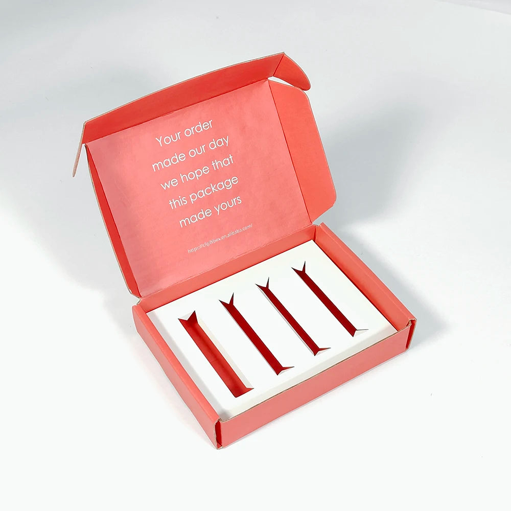 Custom Corrugated Board Gift Packaging for Shipping Embossed Paper Mailer Box with Insert for Cosmetic Makeup Set Packing